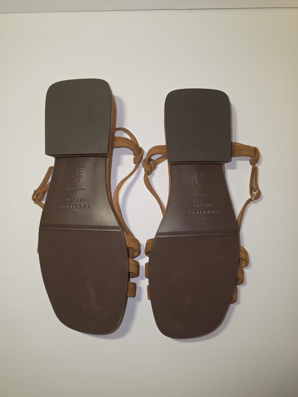 Sézane Josepha Caramel Suede Flat Sandals US 8 EU 39 - Picture 8 of 9